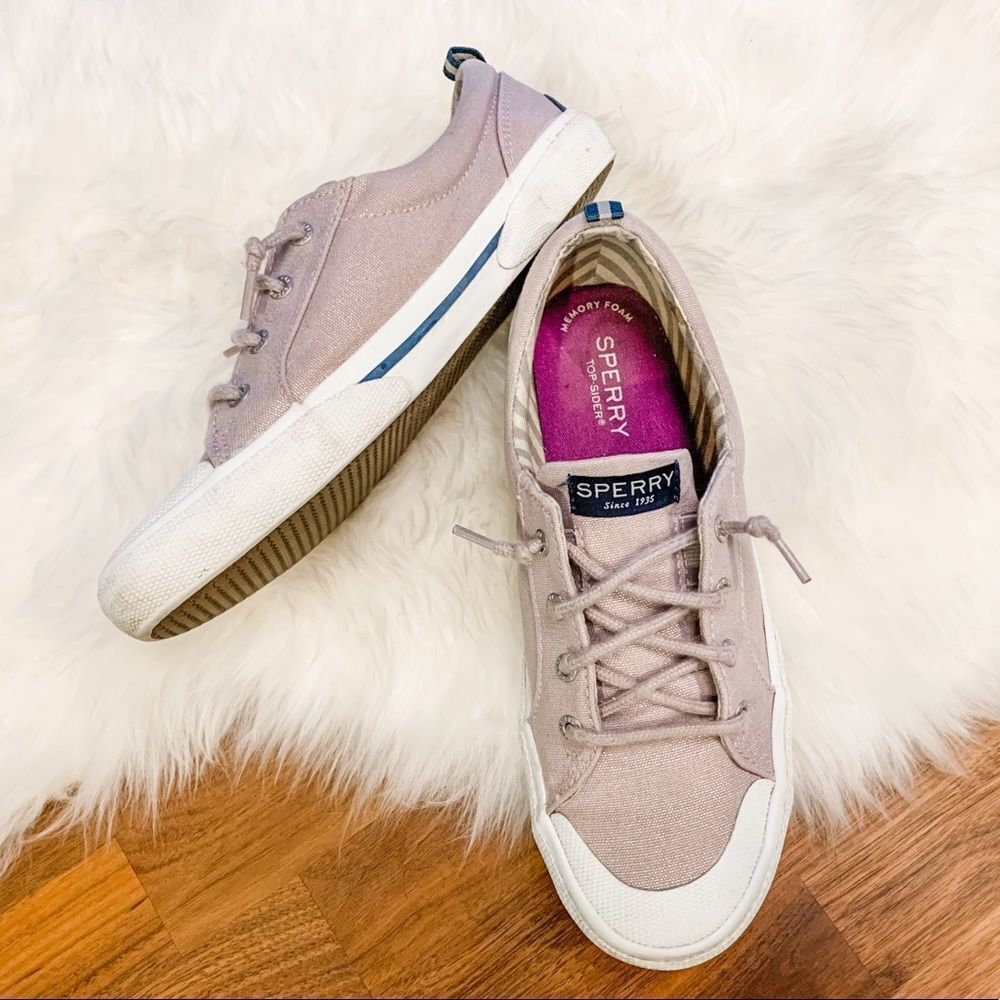 🍋 Sperry Top-Sider • Women’s Metallic Lilac Slip-on Shoes Size 5